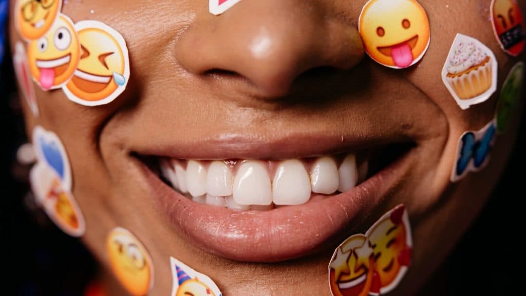 Person With Stickers on Her Face